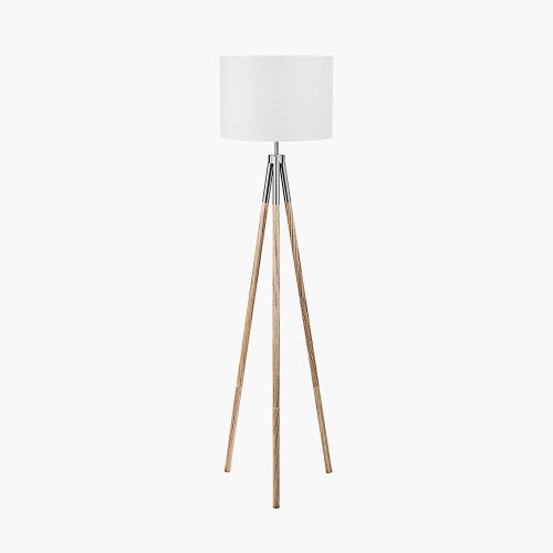 Contemporary Design blending silver metal with grey wood grain for a modern aesthetic. Dimensions W40xD40xH158cm Perfect fit for compact corners or statement lighting in open spaces. Shop online today at www.nobleandnook.co.uk