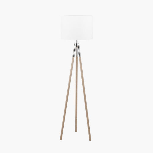 Contemporary Design blending silver metal with grey wood grain for a modern aesthetic. Dimensions W40xD40xH158cm Perfect fit for compact corners or statement lighting in open spaces. Shop online today at www.nobleandnook.co.uk