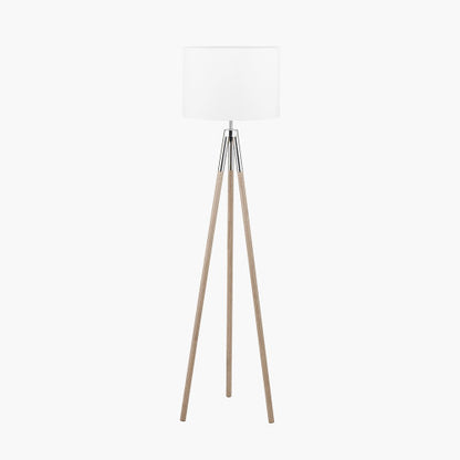 Contemporary Design blending silver metal with grey wood grain for a modern aesthetic. Dimensions W40xD40xH158cm Perfect fit for compact corners or statement lighting in open spaces. Shop online today at www.nobleandnook.co.uk