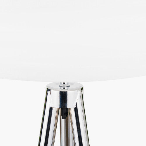 Contemporary Design blending silver metal with grey wood grain for a modern aesthetic. Dimensions W40xD40xH158cm Perfect fit for compact corners or statement lighting in open spaces. Shop online today at www.nobleandnook.co.uk