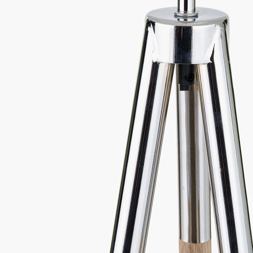 Contemporary Design blending silver metal with grey wood grain for a modern aesthetic. Dimensions W40xD40xH158cm Perfect fit for compact corners or statement lighting in open spaces. Shop online today at www.nobleandnook.co.uk