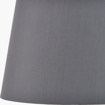 Auden Silver Floor Lamp with Steel Grey Shade | Elegant Floor Lamp