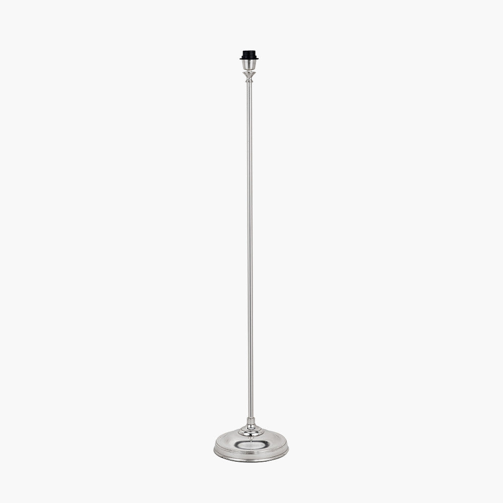 Auden Silver Floor Lamp with Blue Chevron Pleated Shade | Statement Floor Lamp