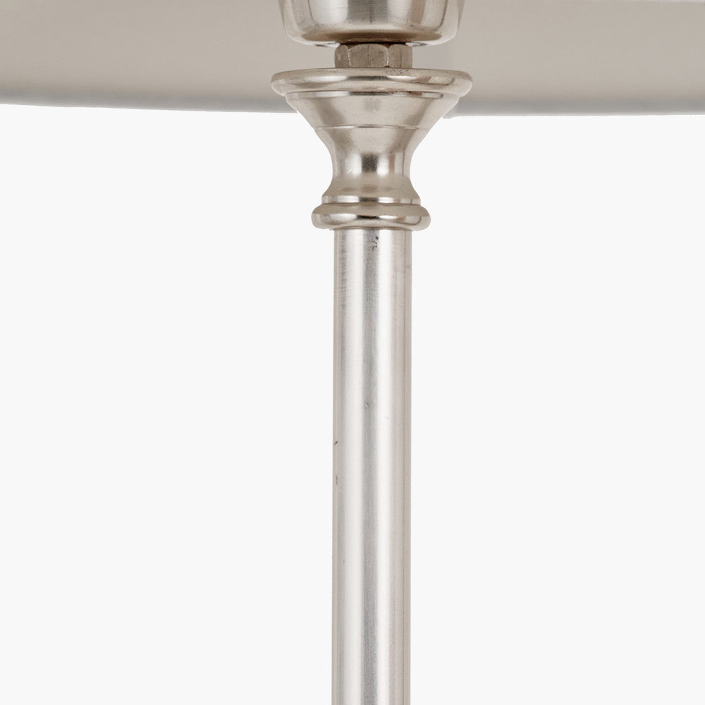 Auden Silver Floor Lamp with Cream Jute Scalloped Shade | Statement Floor Lamp