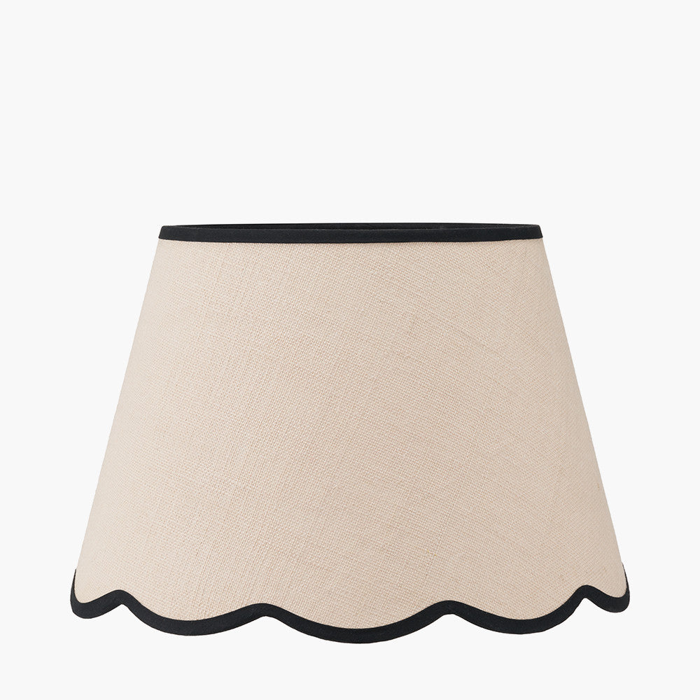 Auden Silver Floor Lamp with Cream Jute Scalloped Shade | Statement Floor Lamp