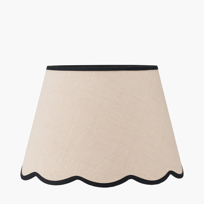 Auden Silver Floor Lamp with Cream Jute Scalloped Shade | Statement Floor Lamp