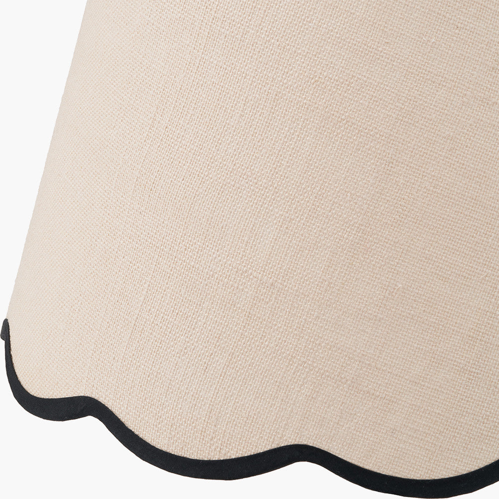 Auden Silver Floor Lamp with Cream Jute Scalloped Shade | Statement Floor Lamp