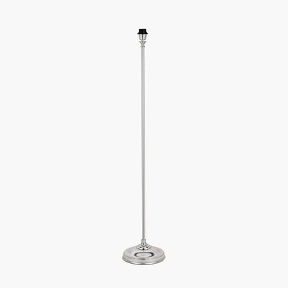 Auden Silver Floor Lamp with Red Pleated Shade | Elegant Floor Lamp