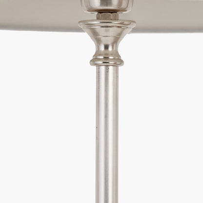 Auden Silver Floor Lamp with Red Pleated Shade | Elegant Floor Lamp