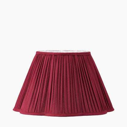 Auden Silver Floor Lamp with Red Pleated Shade | Elegant Floor Lamp