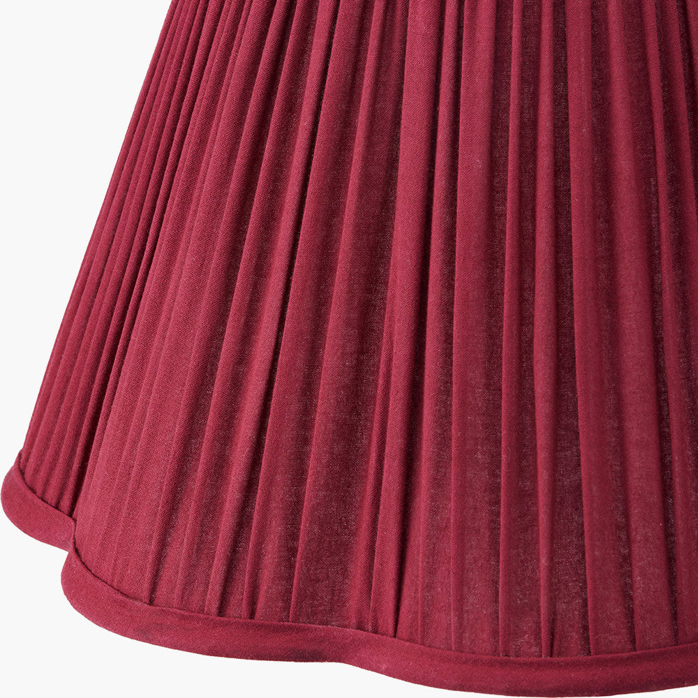 Auden Silver Floor Lamp with Red Pleated Shade | Elegant Floor Lamp