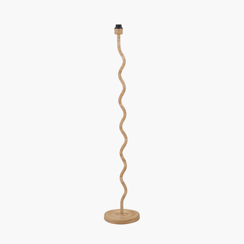 Palau Rattan Wave Floor Lamp Base with Athira 45cm Multi Chevron Pleat Tapered Lampshade
