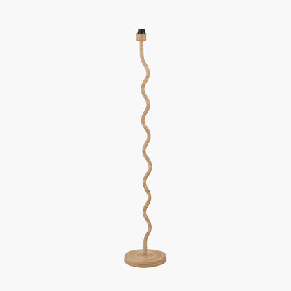 Palau Rattan Wave Floor Lamp Base with Athira 45cm Multi Chevron Pleat Tapered Lampshade