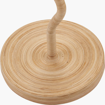 Palau Rattan Wave Floor Lamp Base with Athira 45cm Multi Chevron Pleat Tapered Lampshade