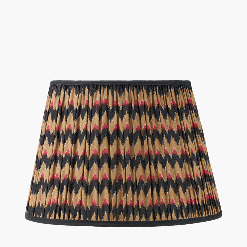 Palau Rattan Wave Floor Lamp Base with Athira 45cm Multi Chevron Pleat Tapered Lampshade