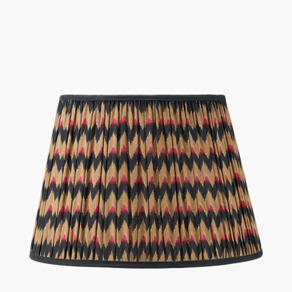 Palau Rattan Wave Floor Lamp Base with Athira 45cm Multi Chevron Pleat Tapered Lampshade