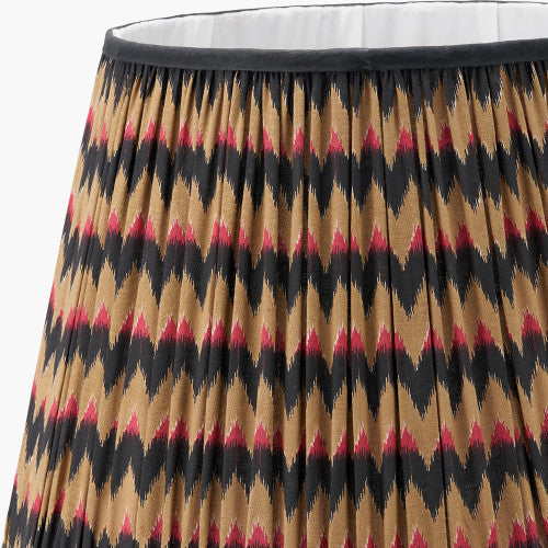 Palau Rattan Wave Floor Lamp Base with Athira 45cm Multi Chevron Pleat Tapered Lampshade