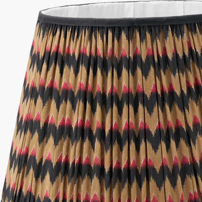 Palau Rattan Wave Floor Lamp Base with Athira 45cm Multi Chevron Pleat Tapered Lampshade