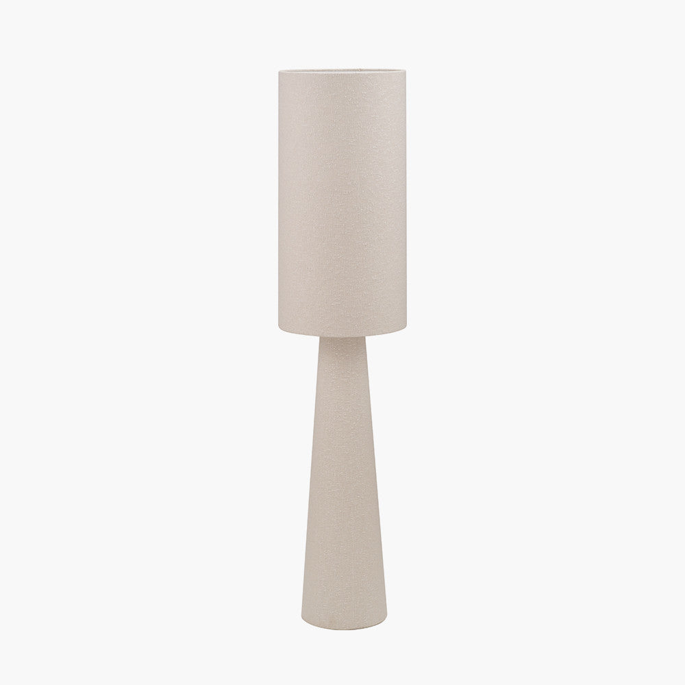 Mirissa White Handloom Fabric Floor Lamp | Neutral Floor Lamp