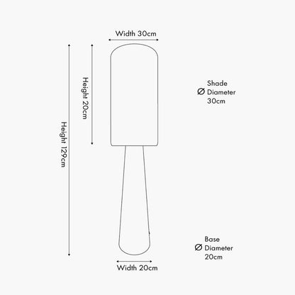 Mirissa White Handloom Fabric Floor Lamp | Neutral Floor Lamp