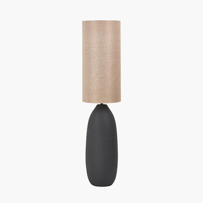 Erika Black Vintage Textured Ceramic Floor Lamp | Modern Rustic & Industrial Lighting