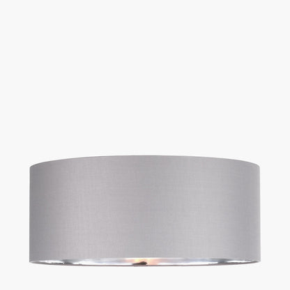 Elin 55cm Steel Grey Poly-Cotton Pendant Shade with Silver Lining