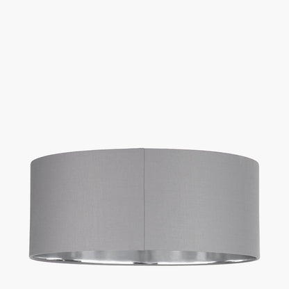Elin 55cm Steel Grey Poly-Cotton Pendant Shade with Silver Lining