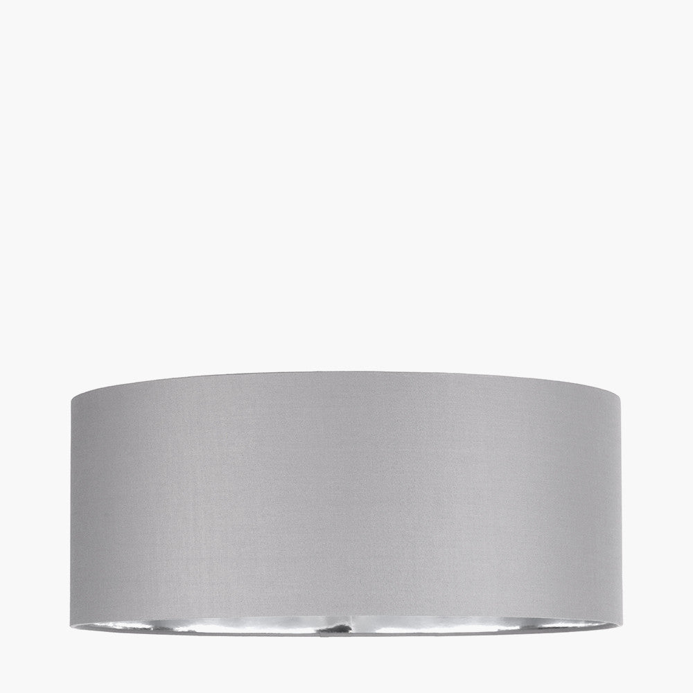 Elin 55cm Steel Grey Poly-Cotton Pendant Shade with Silver Lining