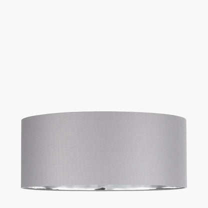 Elin 55cm Steel Grey Poly-Cotton Pendant Shade with Silver Lining