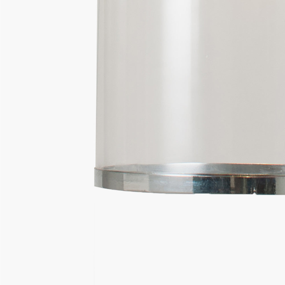 Cloche Clear Glass and Silver Pendant – Refined Illumination with Classic Appeal