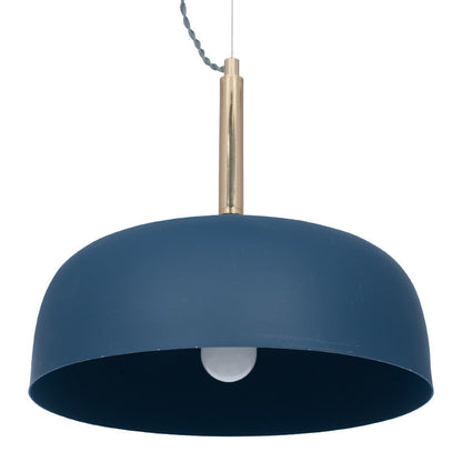 Shop this elegant pendant light featuring a simple yet refined design, with smooth curves and a matt indigo finish complemented by brushed gold metal accents. Shop online now at www.nobleandnook.co.uk