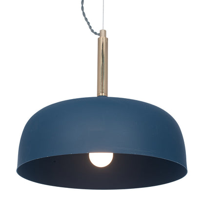 Shop this elegant pendant light featuring a simple yet refined design, with smooth curves and a matt indigo finish complemented by brushed gold metal accents. Shop online now at www.nobleandnook.co.uk