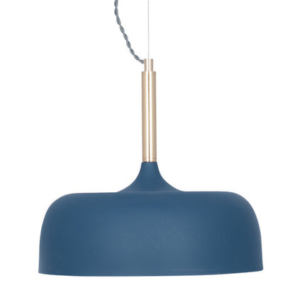 Shop this elegant pendant light featuring a simple yet refined design, with smooth curves and a matt indigo finish complemented by brushed gold metal accents. Shop online now at www.nobleandnook.co.uk