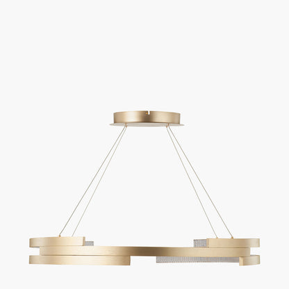 Sienna Gold Metal LED Ring Pendant – Contemporary Crystal Effect Ceiling Light