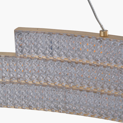 Sienna Gold Metal LED Ring Pendant – Contemporary Crystal Effect Ceiling Light