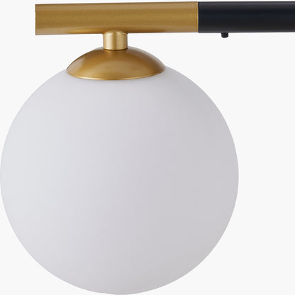 Wanda White Orb & Black Metal 5 Light Pendant