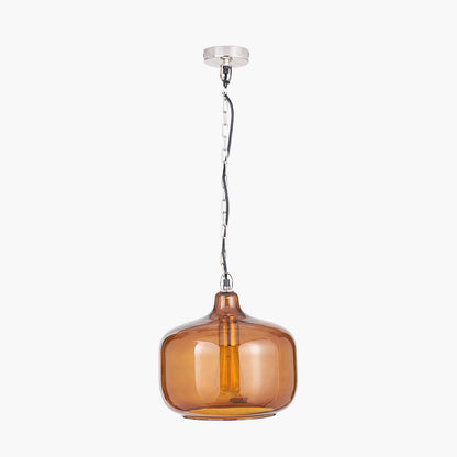 Corby Amber Glass Pendant – Handcrafted Ceiling Light