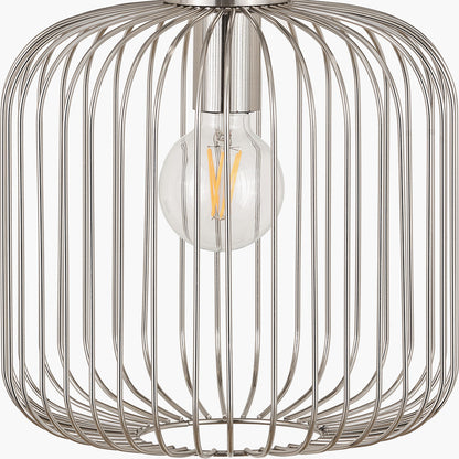 Dania Silver Metal Wire Pendant Light – Modern Industrial Ceiling Light