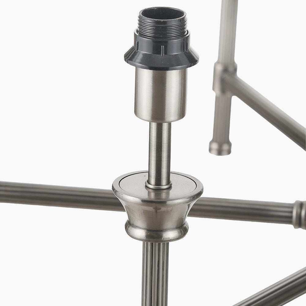 Salvatore Antique Silver 6 Arm Pendant with Olive Green Scalloped Shades | Elegant Ceiling Light