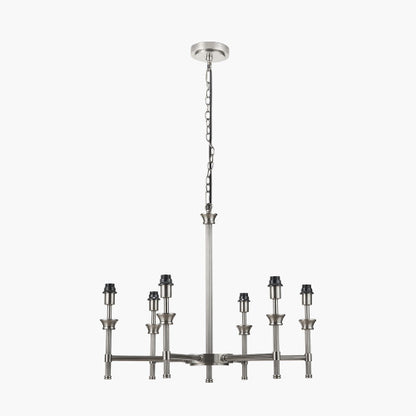 Salvatore Antique Silver Metal 6 Arm Pendant Chandelier – Handcrafted in India