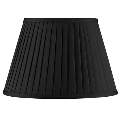 Lyndon 30cm Black Silk Mix Knife Pleat Tapered Lampshade – Classic Elegance with a Modern Edge