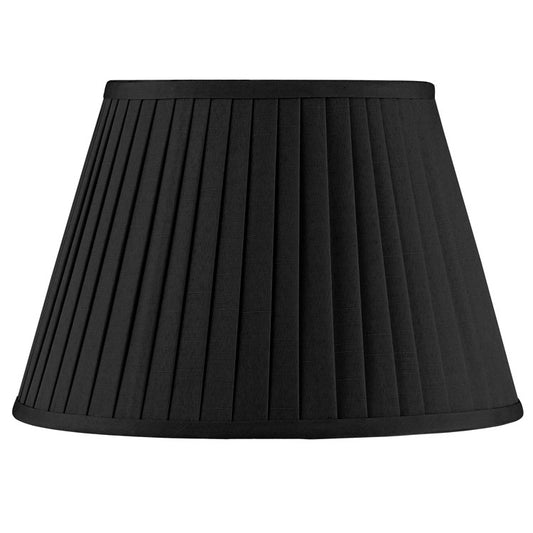 Lyndon 30cm Black Silk Mix Knife Pleat Tapered Lampshade – Classic Elegance with a Modern Edge