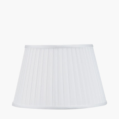 Lyndon 30cm Ivory Silk Mix Knife Pleat Tapered Lampshade – Classic Detailing with a Modern Edge