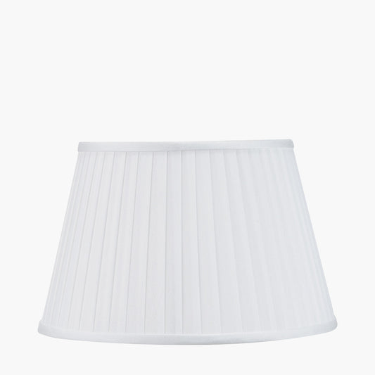 Lyndon 30cm Ivory Silk Mix Knife Pleat Tapered Lampshade – Classic Detailing with a Modern Edge