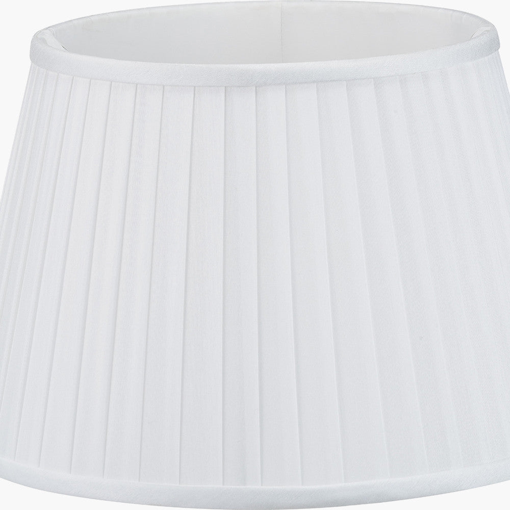 Lyndon 30cm Ivory Silk Mix Knife Pleat Tapered Lampshade – Classic Detailing with a Modern Edge