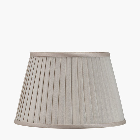 Lyndon 30cm Taupe Silk Mix Knife Pleat Tapered Lampshade – Refined Texture and Timeless Warmth
