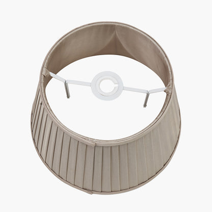 Lyndon 30cm Taupe Silk Mix Knife Pleat Tapered Lampshade – Refined Texture and Timeless Warmth