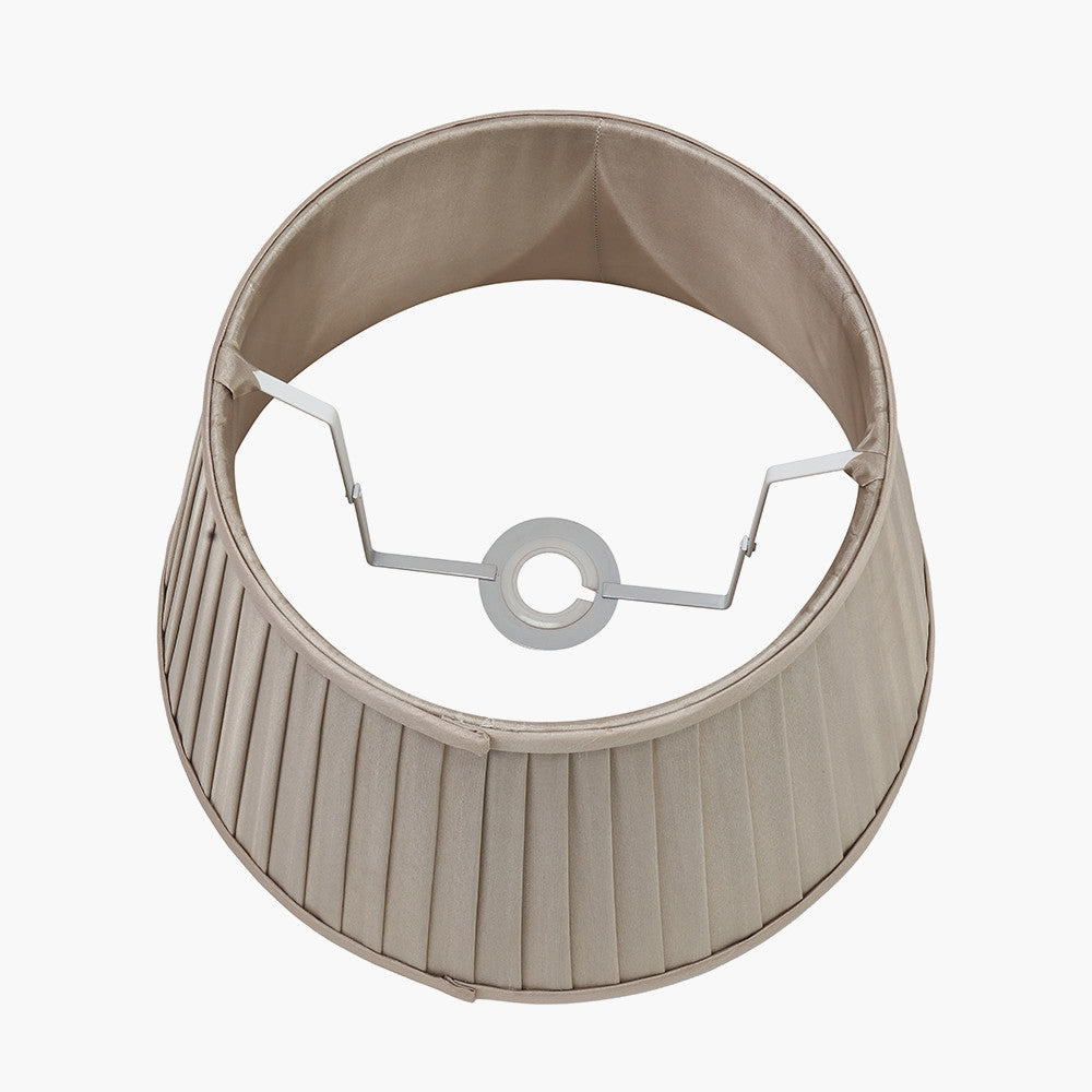 Lyndon 30cm Taupe Silk Mix Knife Pleat Tapered Lampshade – Refined Texture and Timeless Warmth