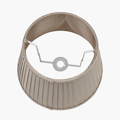 Lyndon 30cm Taupe Silk Mix Knife Pleat Tapered Lampshade – Refined Texture and Timeless Warmth