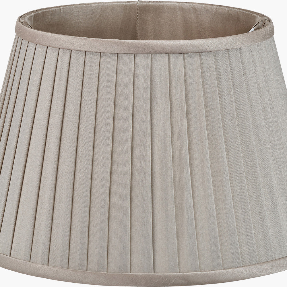 Lyndon 30cm Taupe Silk Mix Knife Pleat Tapered Lampshade – Refined Texture and Timeless Warmth